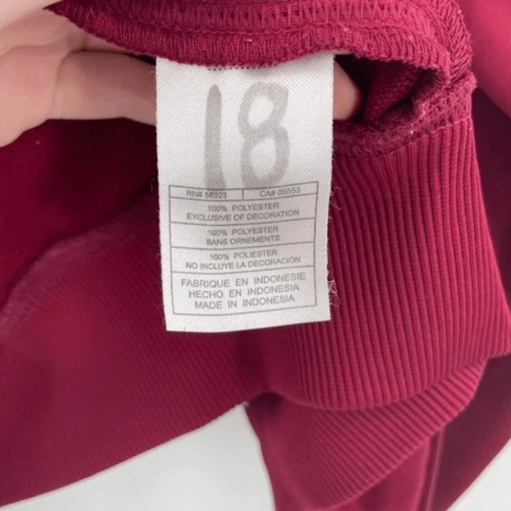 Vintage Y2K Nike Women LS Full Zip Track Jacket Burgundy White Size M Streetwear